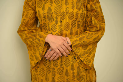 Mustard – Leaf Print Co-ord Set