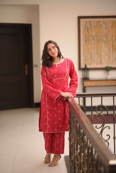 Roselle - Kurta with matching printed trouser