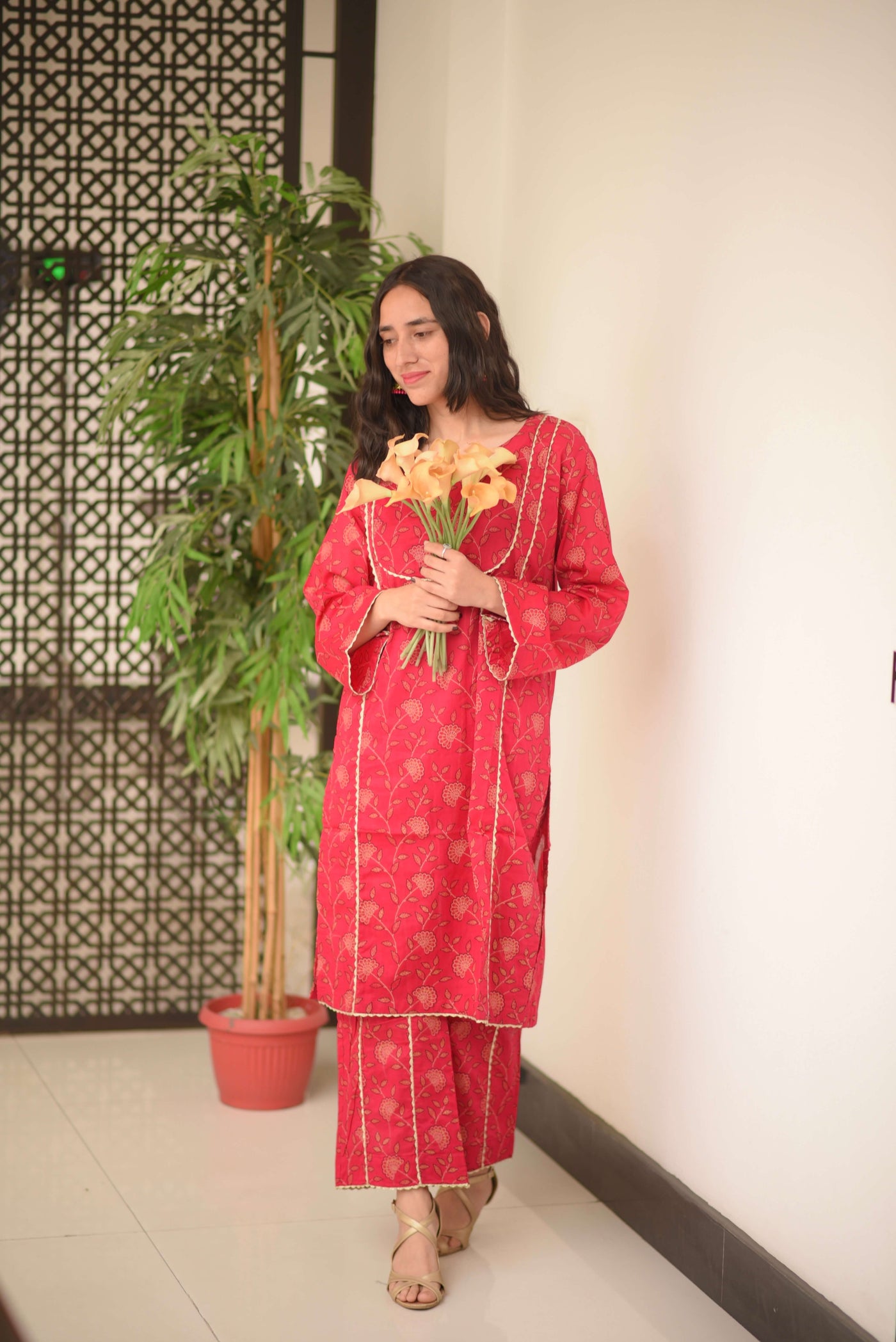 Roselle - Kurta with matching printed trouser