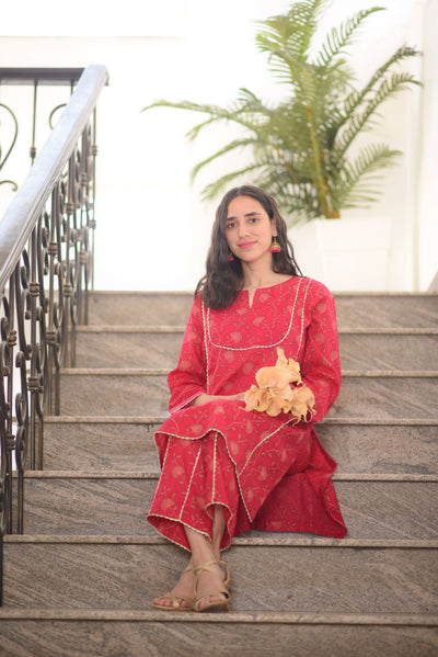 Roselle - Kurta with matching printed trouser