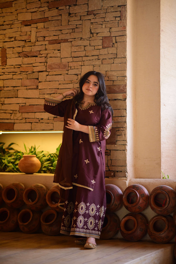 Dusk -Embroidered 3Pcs Suit