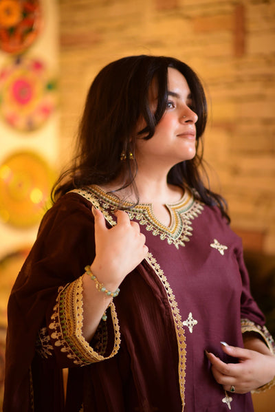 Dusk -Embroidered 3Pcs Suit