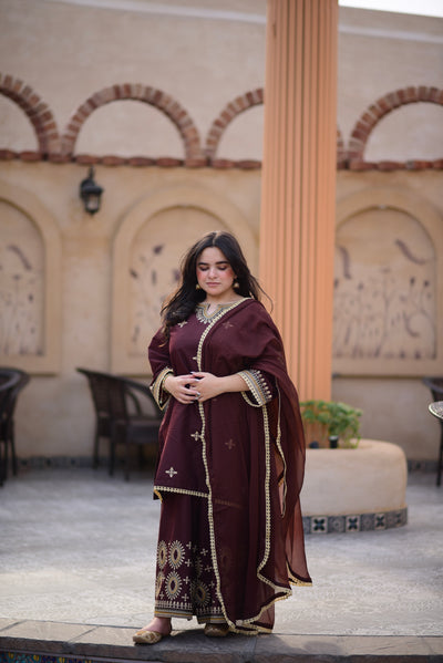 Dusk -Embroidered 3Pcs Suit