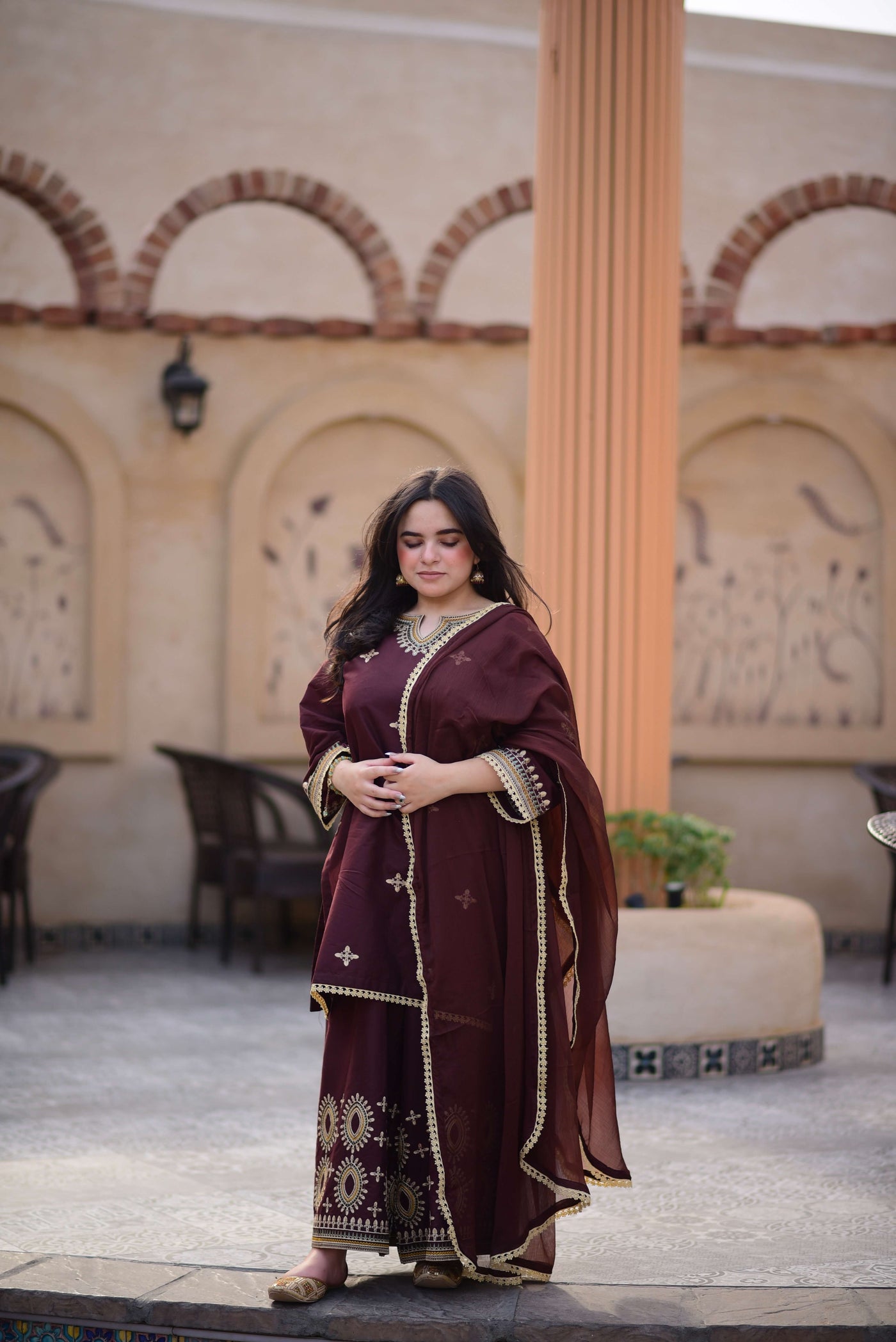 Dusk -Embroidered 3Pcs Suit