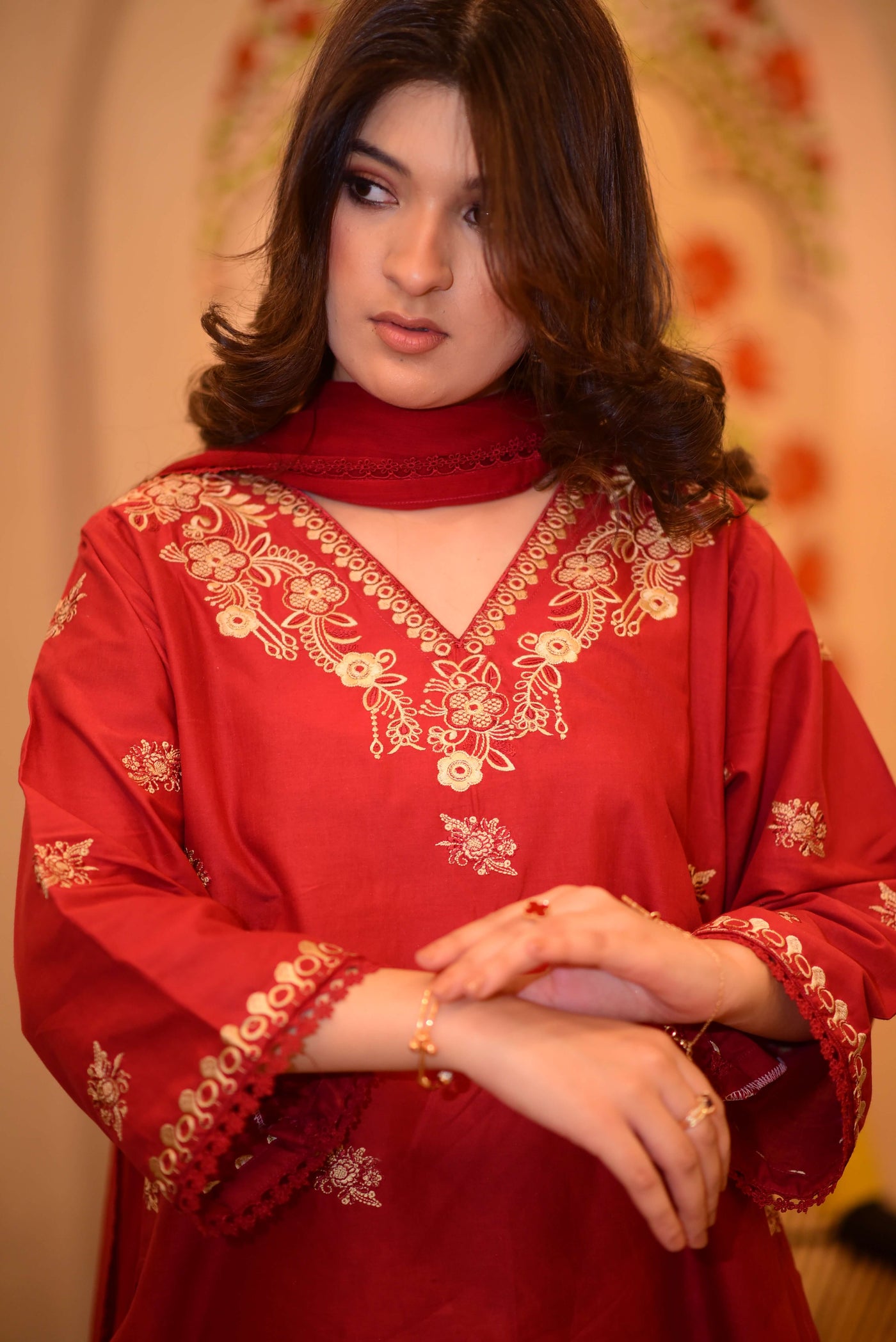Scarlet - Embroidered 3Pcs Suit